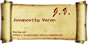 Jovanovity Veron névjegykártya